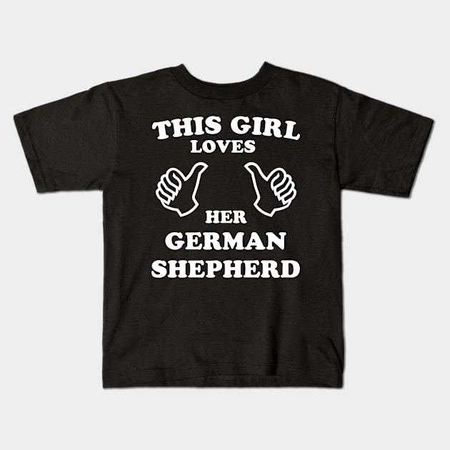 This Girl Loves Her German Shepherd Kids T-Shirt by veerkun